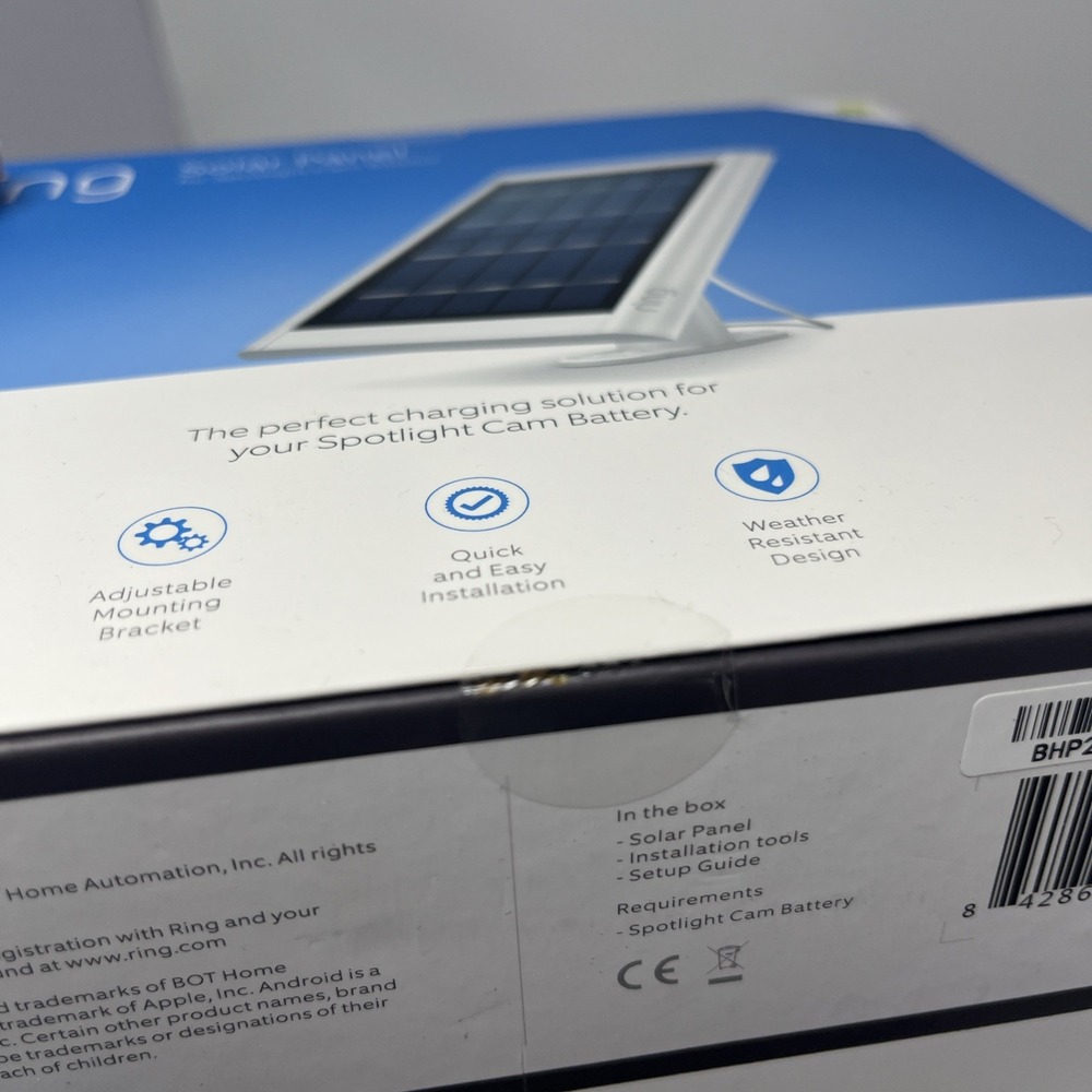 Ring Solar Panel for Spotlight Cam Battery White 8ASPS7-WEN0 New - Picture 3 of 4